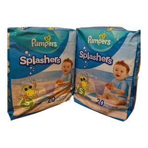2X Pampers Splashers Disposable Swim Pants Diapers SMALL 13-24 Lbs 40 Diapers